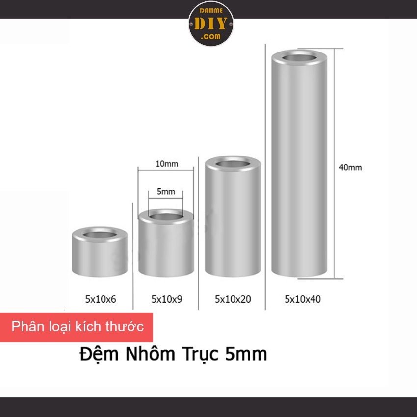 Vòng Đệm Nhôm M5 M6 đôn cao cho Bánh Xe Vslot có nhiều phân loại cao độ