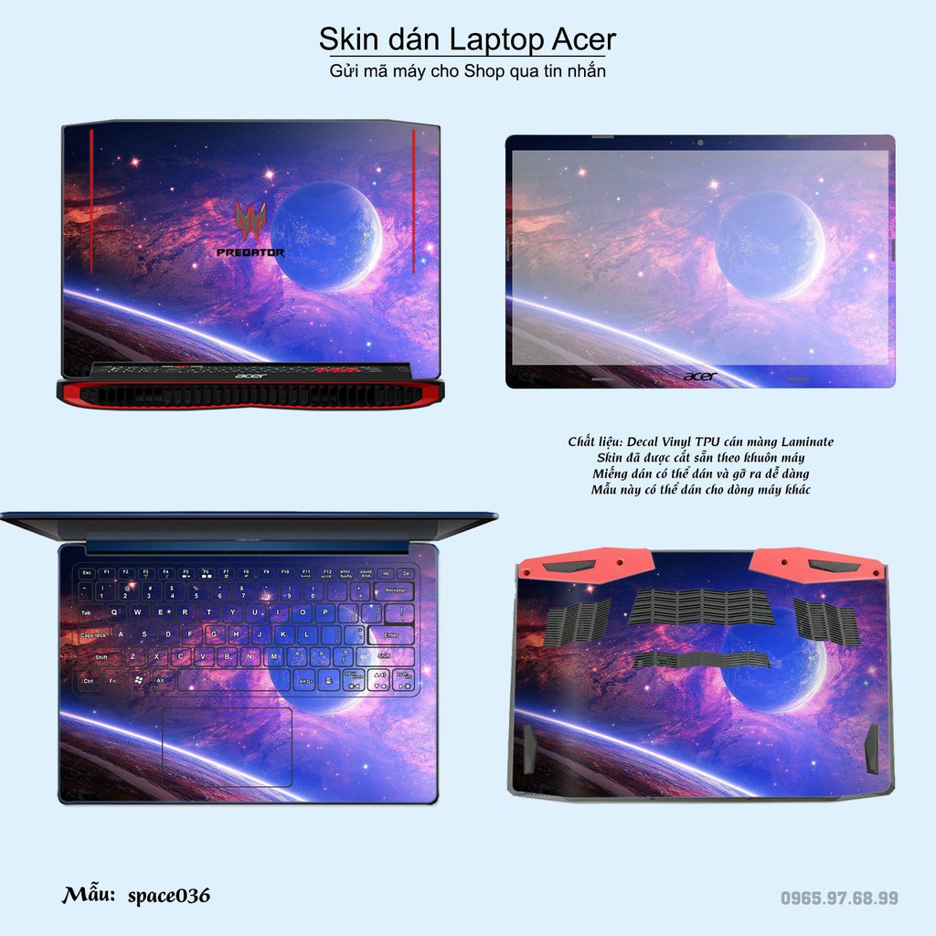 Skin dán Laptop Acer in hình không gian _nhiều mẫu 6 (inbox mã máy cho Shop)