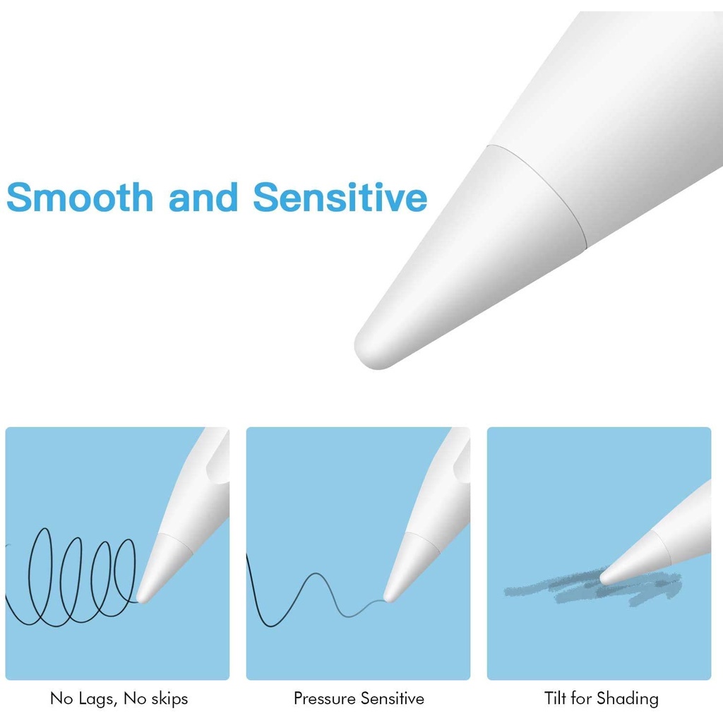 4 đầu thay thế thích hợp cho bút cảm ứng Apple Pencil GOOJODOQ