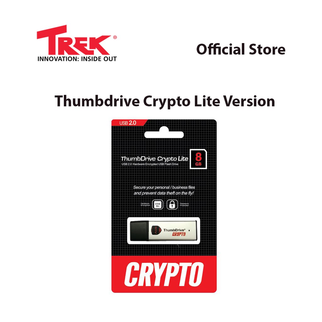 Mã hóa bảo mật Trek USB ThumbDrive ™ CRYPTO LITE - 8GB