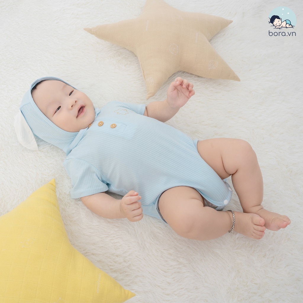 Body cộc tay cotton sợi tre cho bé 3 - 18 tháng Anminaza Việt Nam