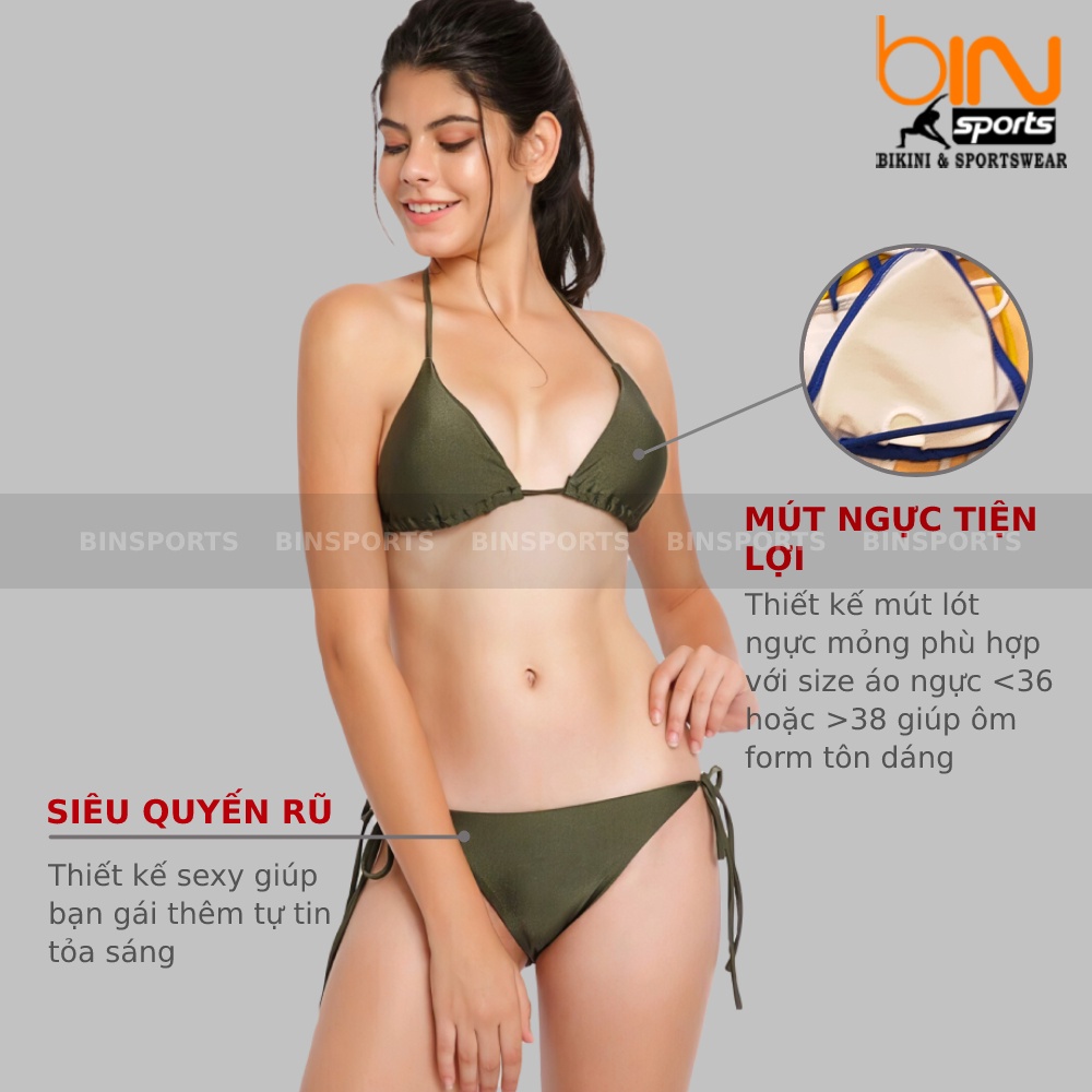 Bikini Bộ Bơi Nữ Hai Mảnh Quần Tam Giác Freesize Bin Sports BHV030