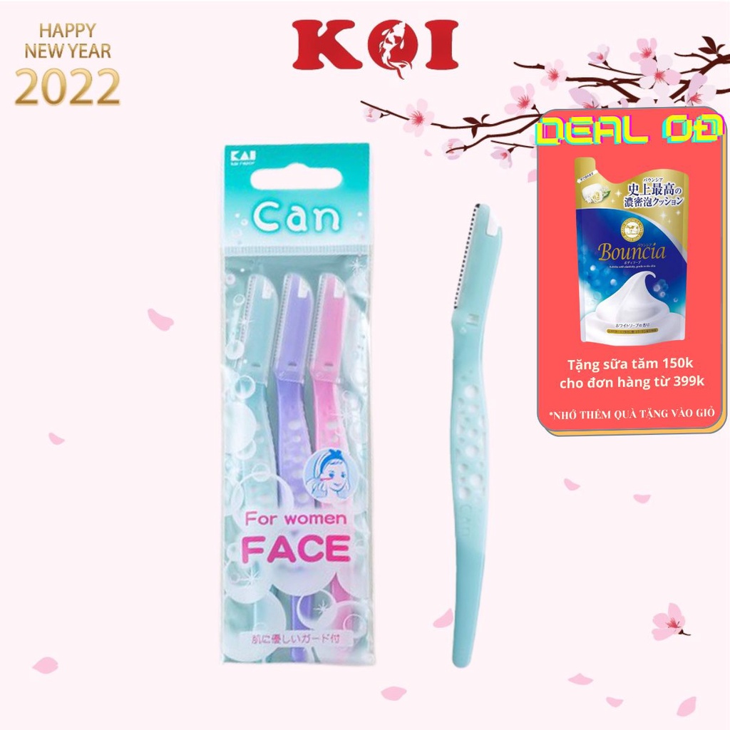 Dao cạo lông mặt Kai Can Face set 3 chiếc