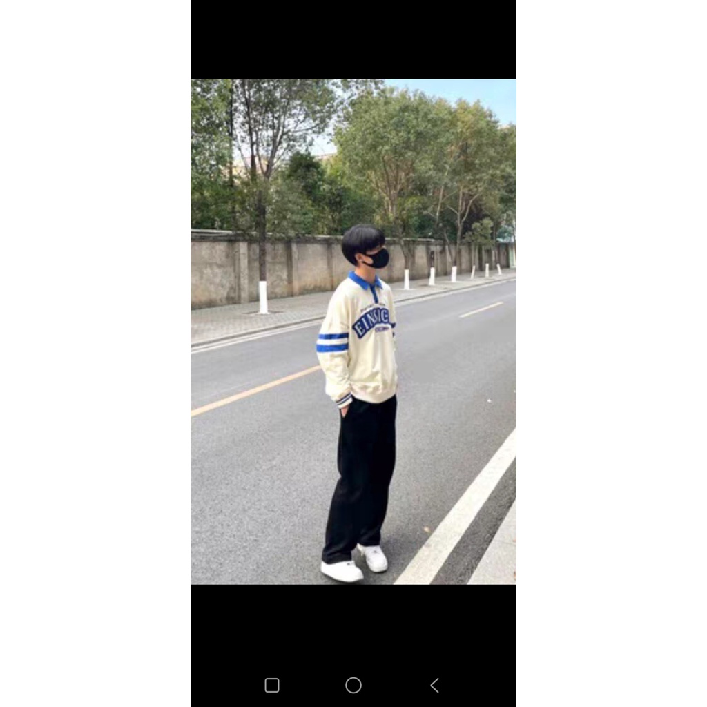 ( 2 Màu HotTrend ) Áo Nỉ Ngoại Dài Tay Cổ Bẻ   Cực Sịn Chất Ngoại Mặc Ấm Áp Vô Cùng - Form Style Hàn Quốc Trẻ Trung Động