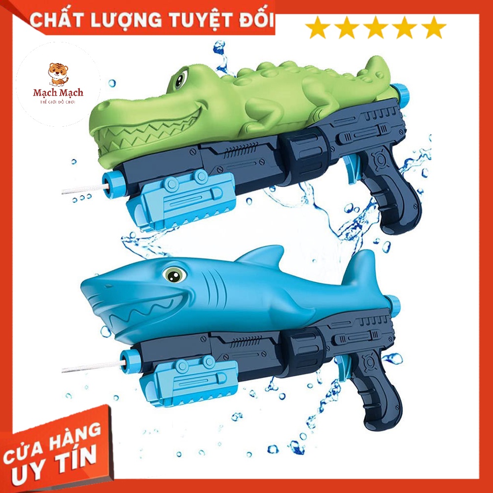 Súng Nước Cá Mập, Súng Nước Cá Sấu, Súng Nước Khủng Long, Súng Bắn Nước, Đồ Chơi Ngoài Trời Cho Bé Yêu - MạchMạch Shop