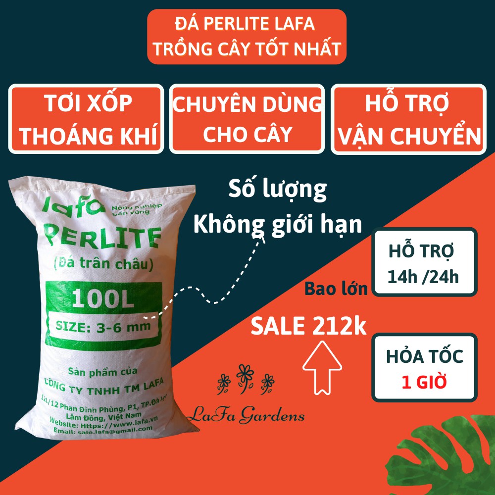 Đá Perlite (Đá Trân Châu) giá thể giàu khoáng chất, ổn định cấu trúc đất, tăng độ tơi xốp trong đất, bao lớn
