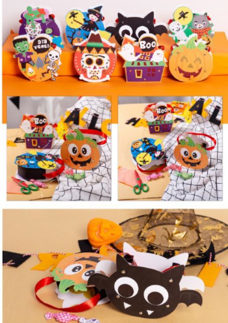 ĐÈN LỒNG HALLOWEEN HÌNH GIỎ XÁCH + ĐÈN NHÁY 7 MÀU