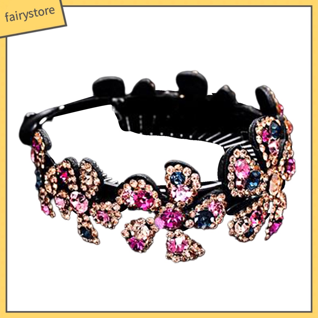 Kẹp Tóc Càng Cua Đính Đá Hình Bông Hoa Phong Cách Dành Cho Nữ