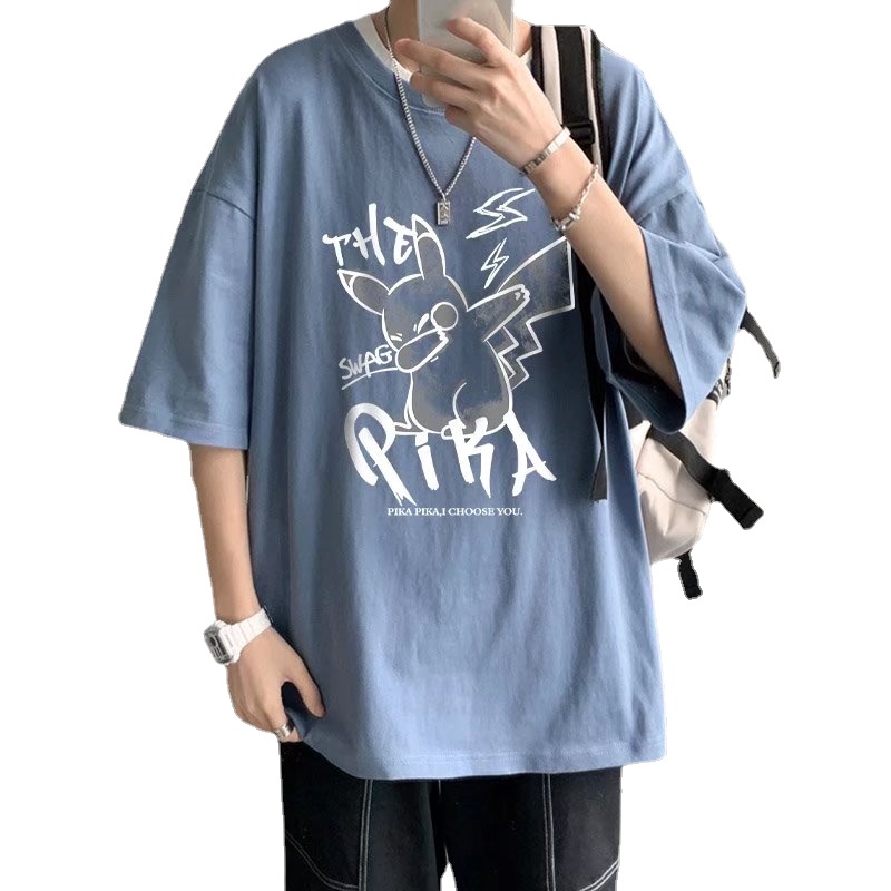 Áo Thun Tay Ngắn Cổ Tròn In Hình Hoạt Hình Dành Cho Nam size M-8XL