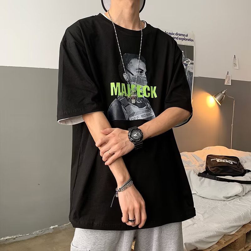 Áo Thun Dáng Rộng In Họa Tiết Hoạt Hình Phong Cách Hàn Quốc Thời Trang Mùa Hè Cho Nam Và Nữ Size M-8XL