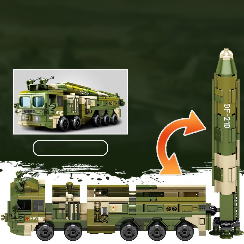 Sembo Block Missle Car 105596 - Đồ chơi lắp ráp xe tên lửa phòng thủ - DF-21D defense missile