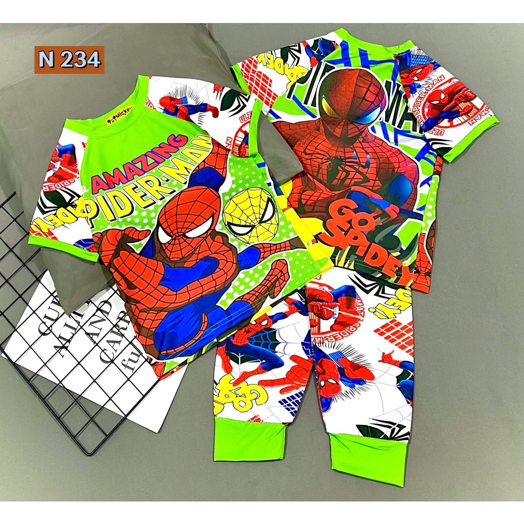 Bộ bé trai bé 10 22kg áo tay ngắn quần dài thun lạnh 3D Jennie kids J499