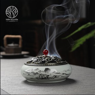Thác khói trầm hương - Dụng cụ đốt trầm - mã TC078 - Tặng kèm 3 nụ trầm hương thiên nhiên cao cấp Trầm Nguyên