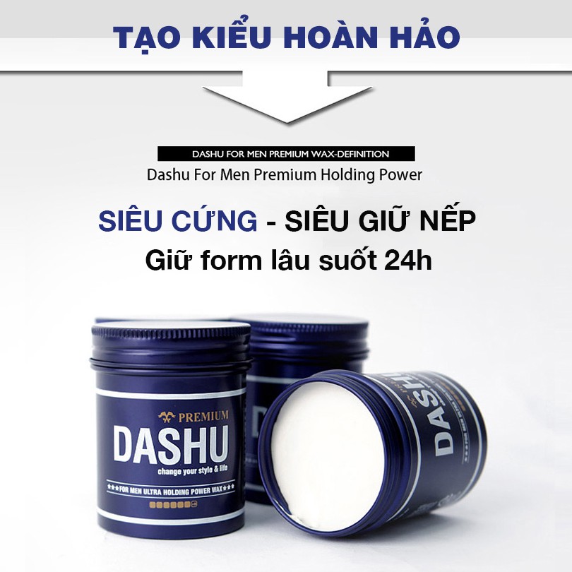 Sáp vuốt tóc nam Siêu cứng Siêu giữ nếp DASHU For Men Premium Ultra Holding Power SAP01