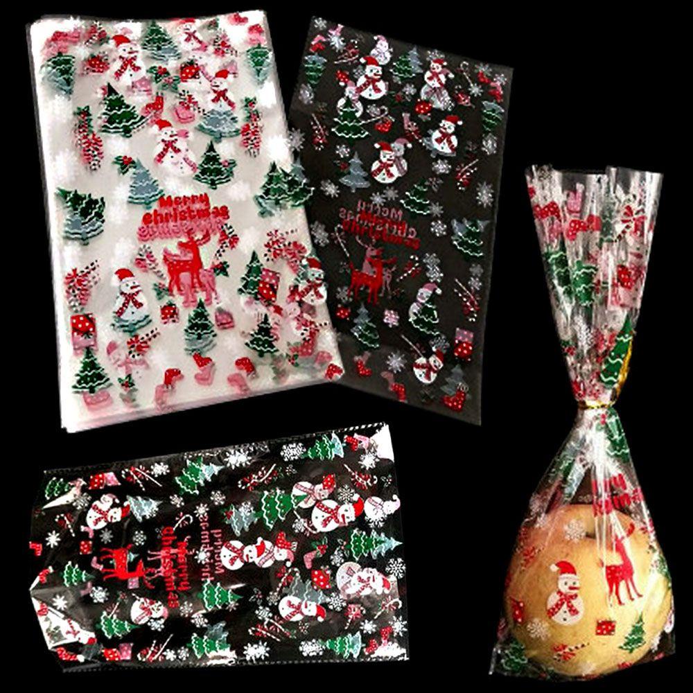 Set 50 / 100 Túi Đựng Kẹo In Họa Tiết Người Tuyết Hoạt Hình DIY