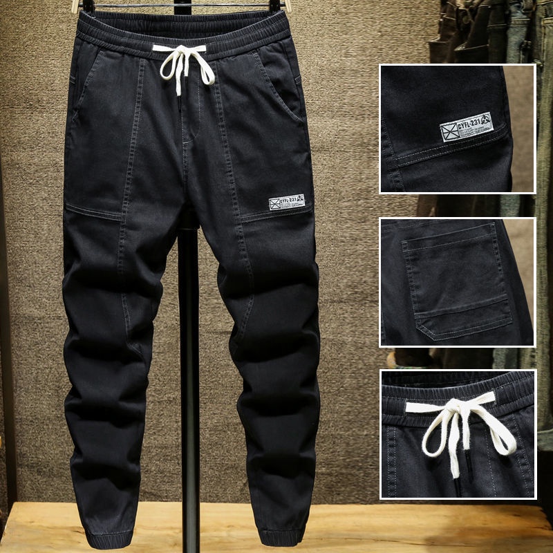 Áo liền quần Jeans Dài Dáng Rộng Lưng Thun Co Giãn Thời Trang Cho Nam