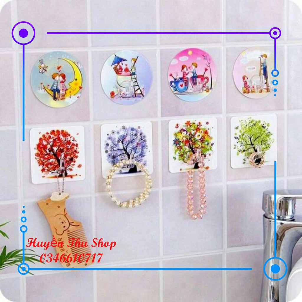 Combo 5 móc dán tường hình 3D siêu chịu lực (Giao ngẫu nhiên)
