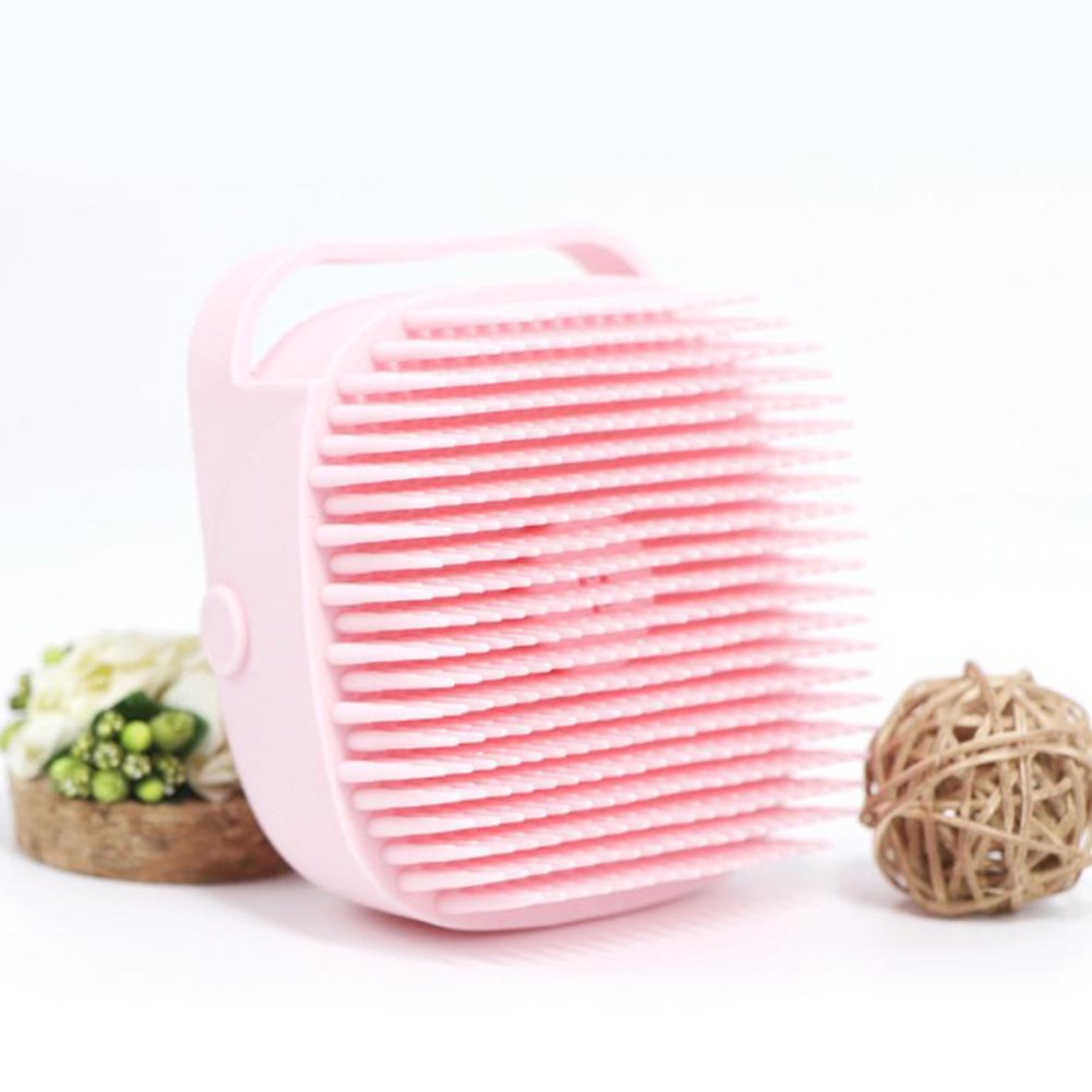 Bàn Chải Silicone Tắm &amp; Mát Xa Cho Thú Cưng 2 Trong 1 Kèm Bình Đựng Xà Phòng