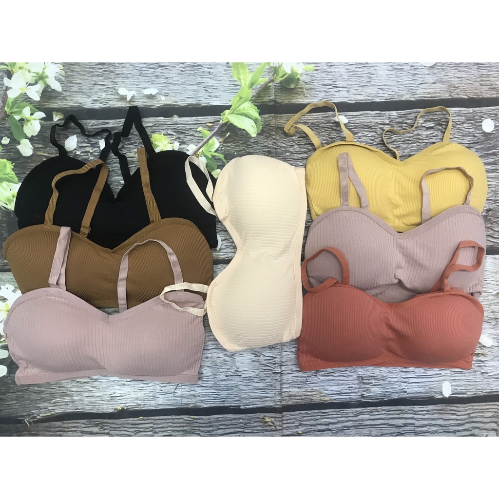Bra hai dây cúp ôm quả, áo lót, brallete bo tròn cotton dành cho học sinh, Leblur | BigBuy360 - bigbuy360.vn
