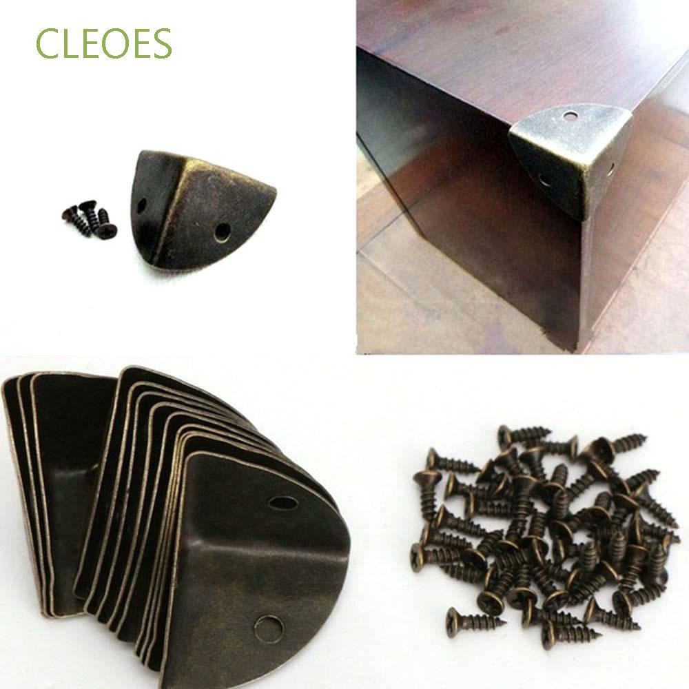 CLEOES DIY Corner Protector Antique Corner Foot Corner Bracket Bronze Jewelry Box Decor Delicate Metal Craft Decorative Hardware/Multicolor