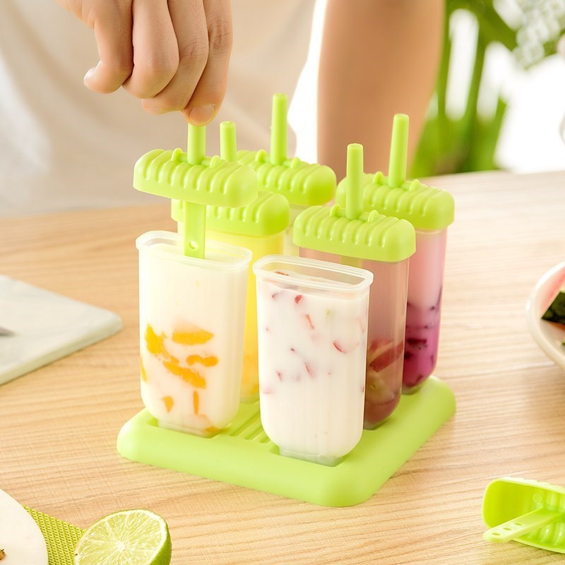 Khuôn Làm Kem Que 3/4/6/8 Cây Đủ Loại Khuôn Khay Làm Kem Silicon Nhựa Nguyên Sinh An Toàn Chống Mùi Tuyệt Đối