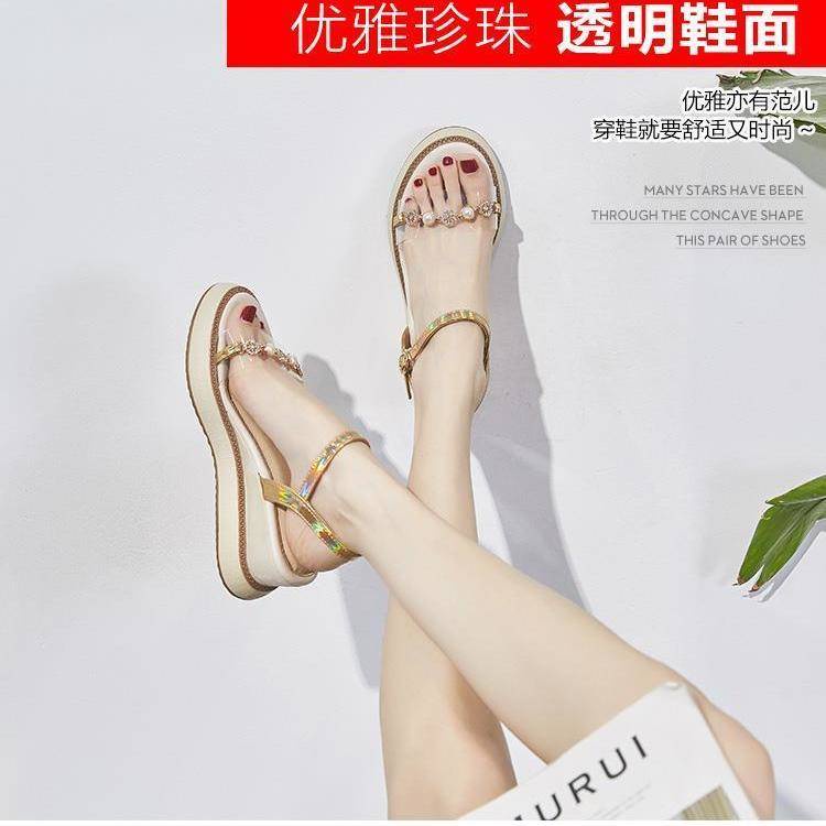 Giày Sandal Đế Xuồng Dày Thời Trang Sành Điệu Dễ Phối Đồ