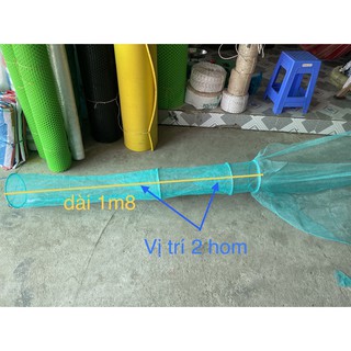 Combo 2 Dớn đặt cá, tôm, tép, lươn, rắn, ếch, cua..., đường kính 23,5cm, dài 180cm gồm 2 hom, bầu xanh dài 110cm