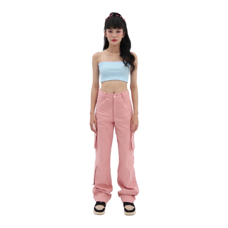 QUẦN TÚI HỘP MÀU HỒNG BABY - Pinky Cargo Pants