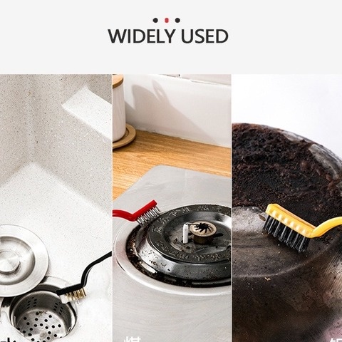 3 cái / gói Bàn chải bếp gas Bàn chải làm sạch Dây điện Bàn chải bằng sợi Chảo Rửa nhà bếp Dụng cụ chà sàn bằng kim loại Sợi kim loại Khử nhiễm mạnh Bàn chải rỉ sét Đa chức năng Bàn chải nhà bếp để loại bỏ khoảng trống