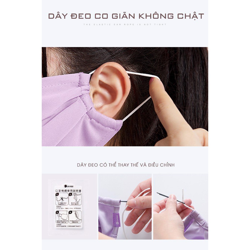 Khẩu trang chống nắng unisex chất liệu kháng khuẩn, hút ẩm nhanh khô UV100 LC 10027 | BigBuy360 - bigbuy360.vn