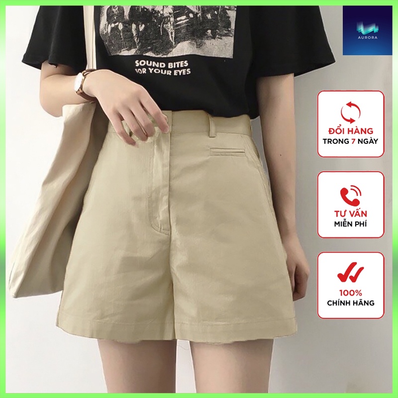 Quần Short Nữ Kaki  Lưng Cao Túi Mổ Ulzzang Phong Cách Hàn Quốc Siêu Đẹp PL14