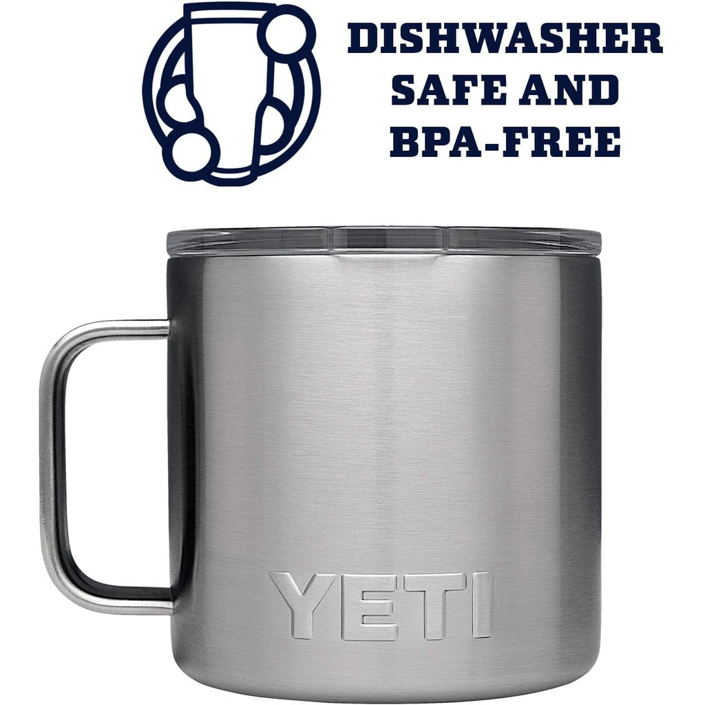 Ly giữ nhiệt Yeti chính hãng Mỹ Rambler 14 oz Mug , cốc giữ nhiệt có quai và nắp bản tiêu chuẩn luckily1702