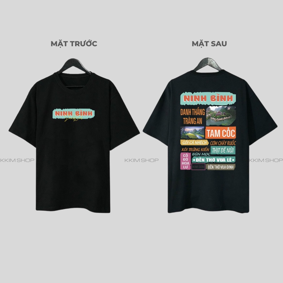 Áo thun tay lỡ NINH BÌNH, Áo phông 63 tỉnh thành Form rộng oversize, chất liệu Cotton KKIMSHOP