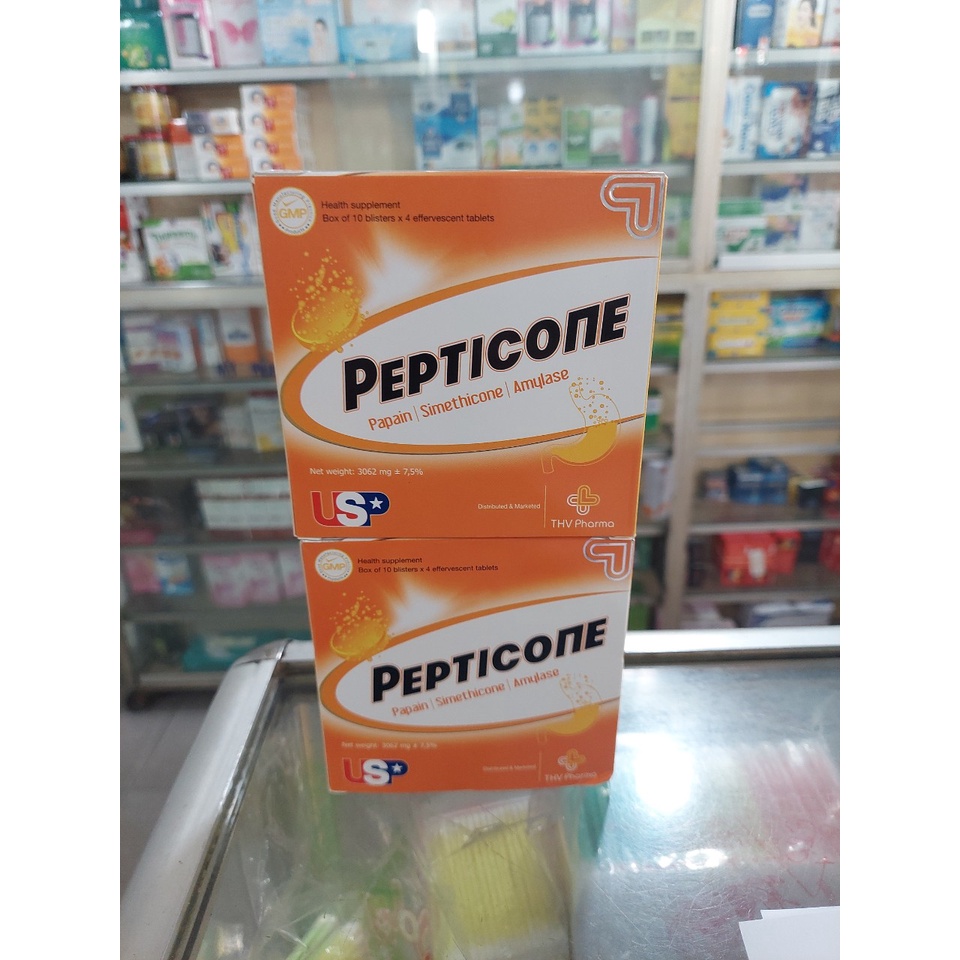Viên sủi ăn không tiêu Pepticone, hỗ trợ giảm đầy hơi chướng bụng hộp 40 viên