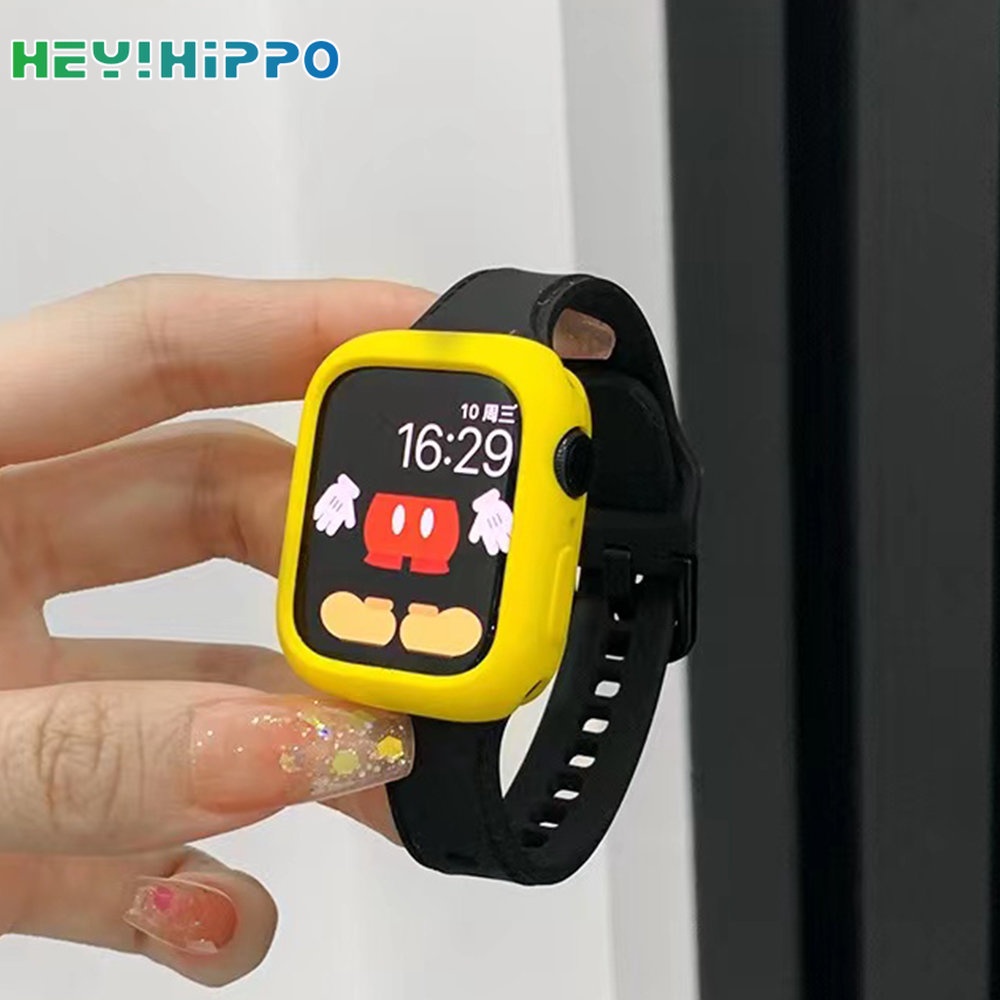 Dây Đeo Silicone Kèm Ốp Bảo Vệ Cho Đồng Hồ Thông Minh iwatch 45 / 44 / 42 / 41 / 40 / 38mm Series 8 7 6 SE 5 4 3