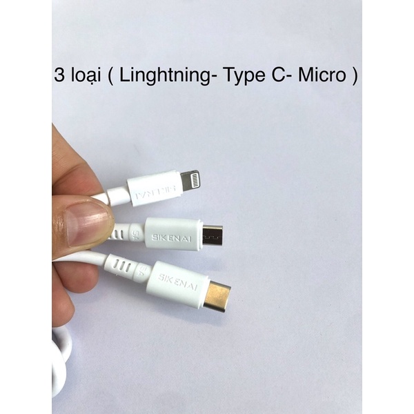 Cáp sạc nhanh 5A sikenai giao diện micro USB/Type-C/Lightning - SK01/SK05/SK08