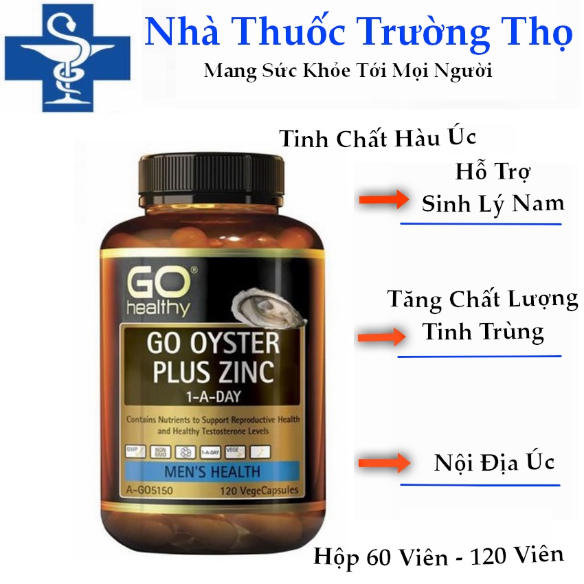 Tinh chất hàu GO Healthy Oyster Plus Zinc của Úc, tăng cường sinh lý nam giới