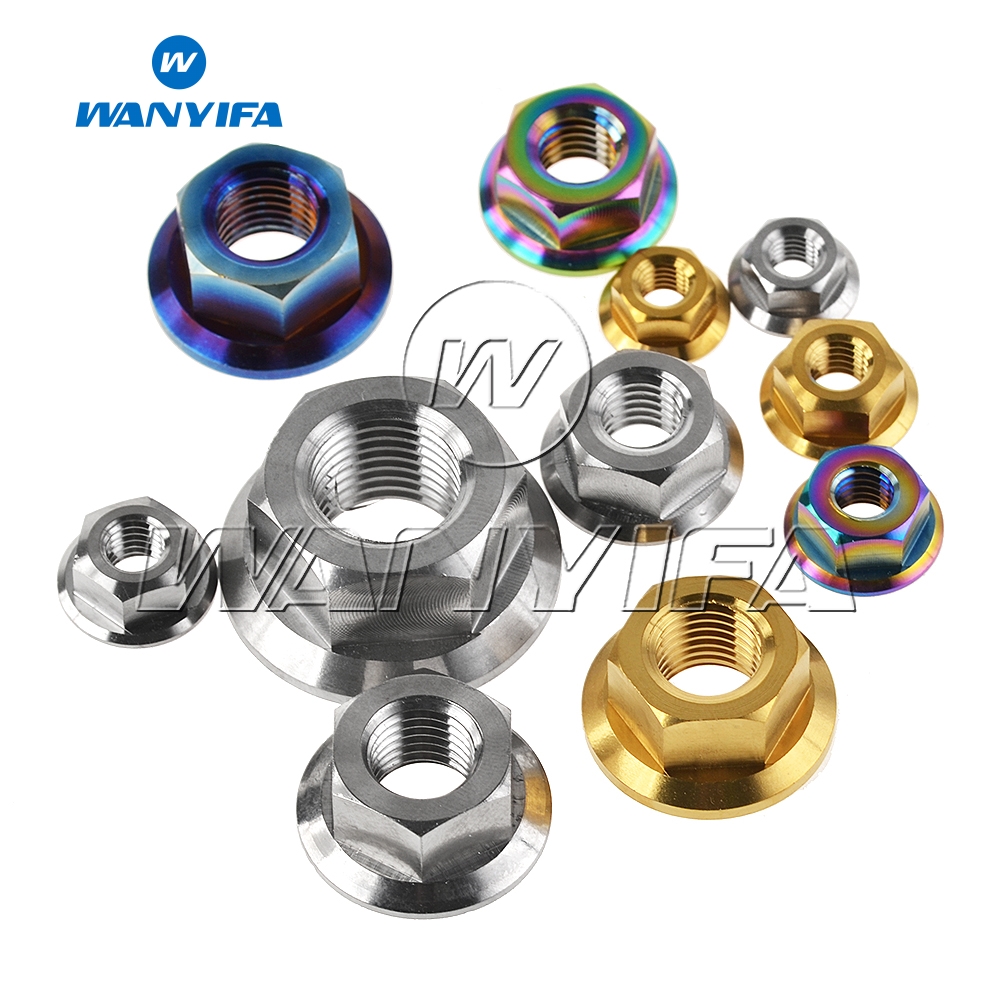 Đai ốc WANYIFA mặt bích bằng titan m5 m6 m8 m10 m12 m14 m16 cho xe máy/ xe đạp