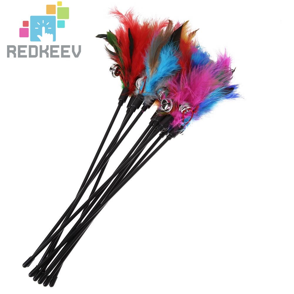 Set 10 cây lông vũ nhiều màu sắc dành cho mèo