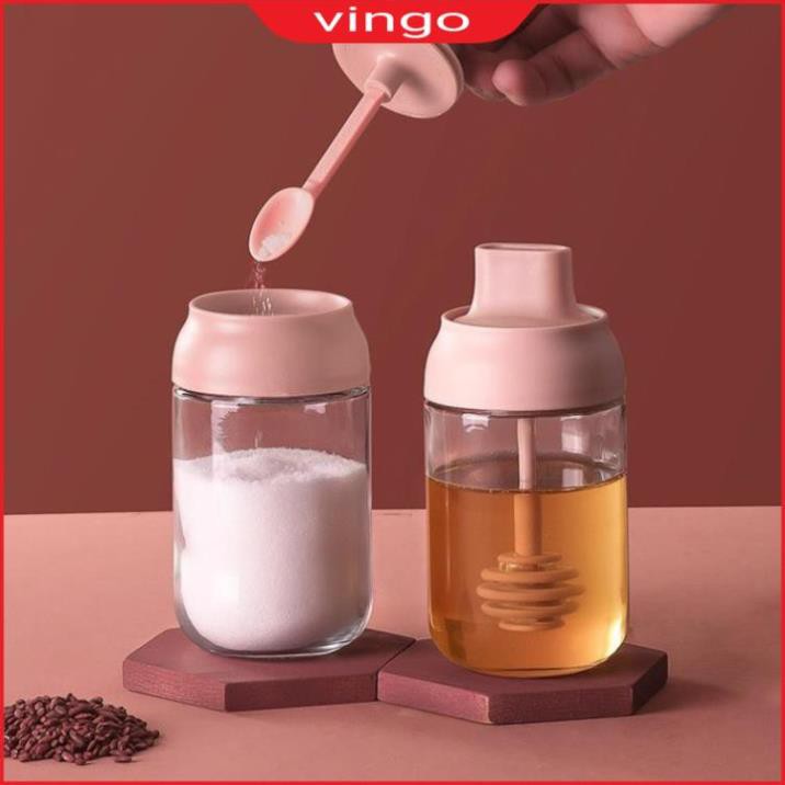 Lọ đựng gia vị thủy tinh 250ml chống nước chống ẩm, Hũ đựng gia vị kèm muỗm