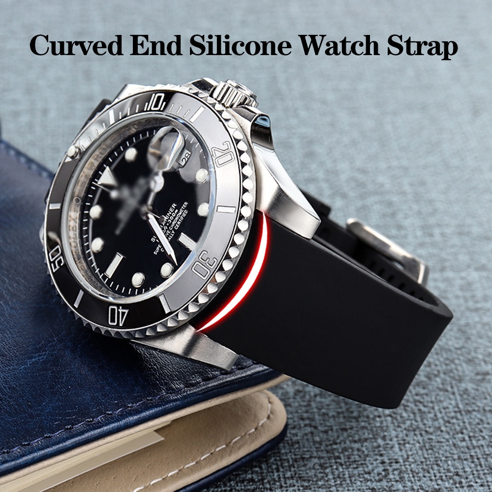 Dây Đeo Tay Bằng Cao Su Silicone Chống Nước 18mm 20mm 22mm Cho Omega Seiko Rolex Tissot Tudor