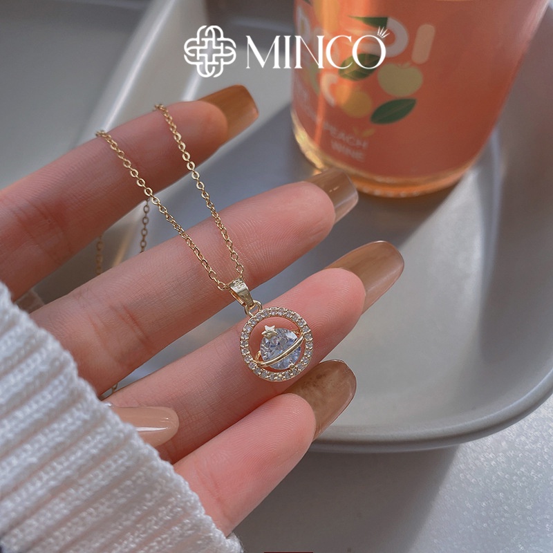 Dây chuyền nữ đính đá Minco Accessories phong cách tiểu thư sang chảnh DT125