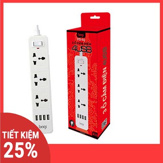 Ổ cắm điện đa năng bagi 3 ổ điện + 4 cổng usb