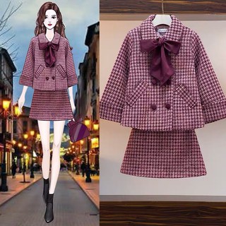 Sét Dạ Tweed Phối Nơ- ( Hàng loại 1) HÀNG CÓ SẴN- FREESHIP