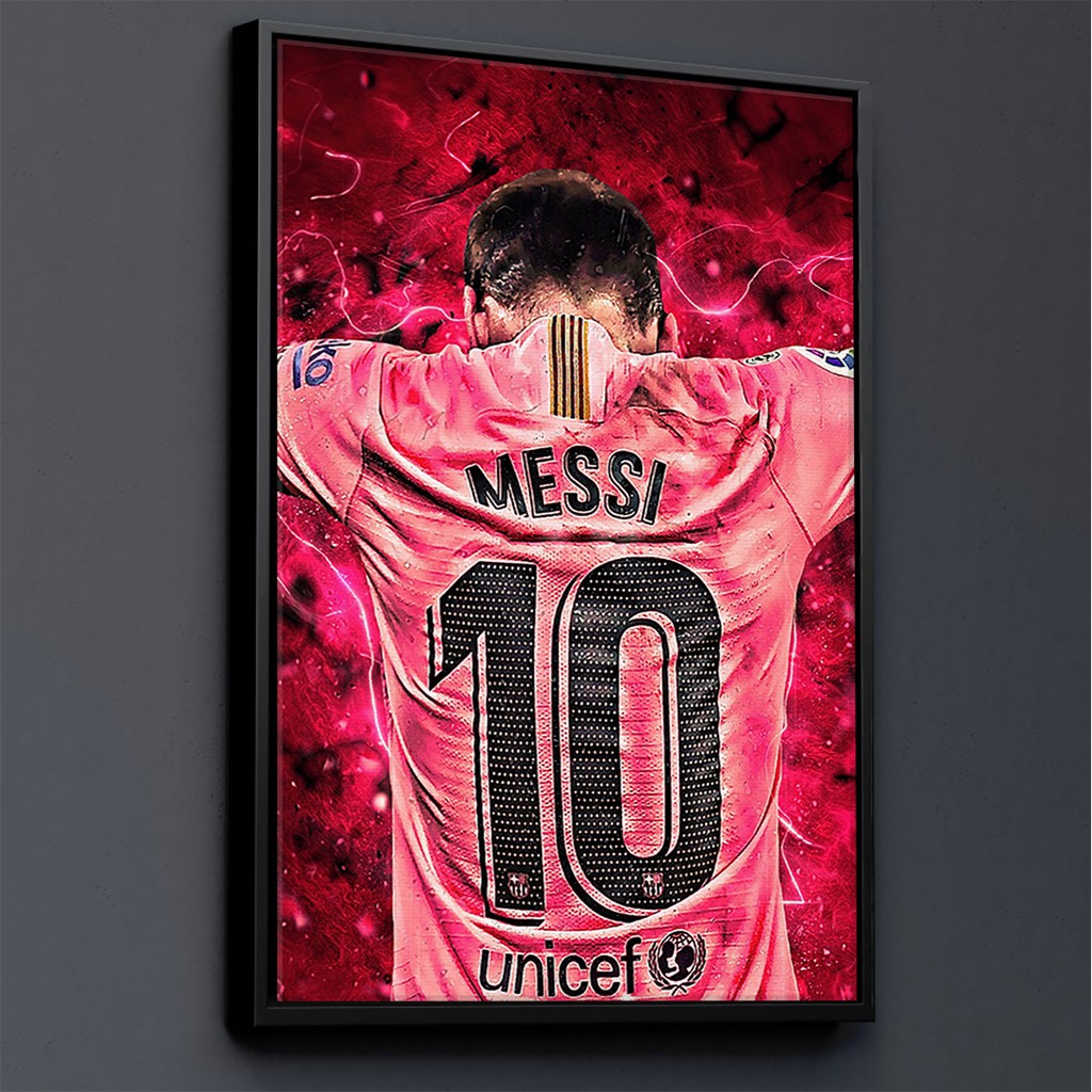 TRANH CANVAS CẦU THỦ BÓNG ĐÁ treo tường in theo yêu cầu - Lionel Messi M10 19