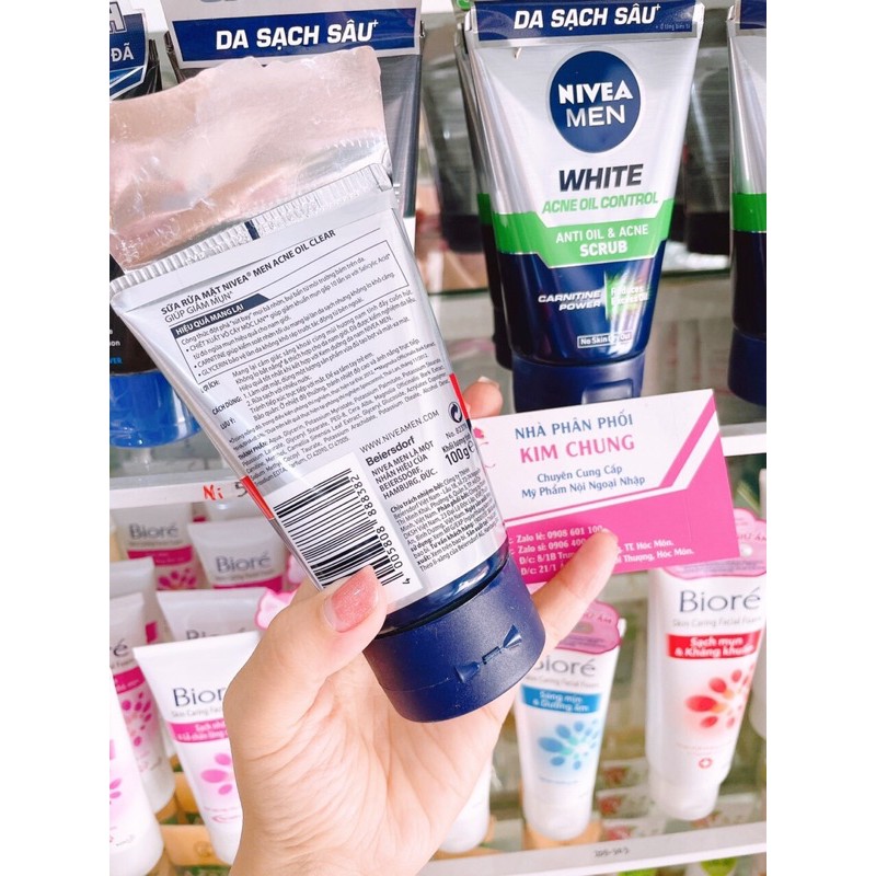Sữa rửa mặt Nivea Men tuýp lớn 100g (Sáng da, sạch nhờn, giảm mụn)