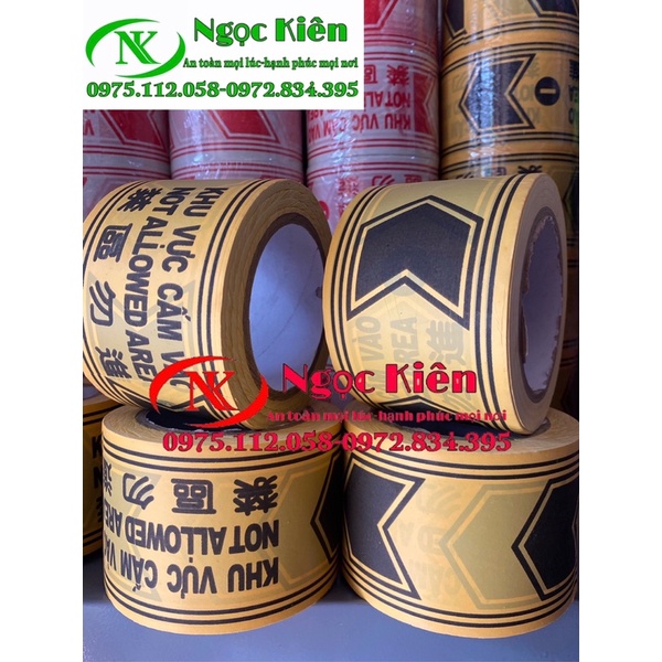 Băng Rào Cảnh Báo Công Trình Cuộn Dài 100mét Màu vàng - đen ,Bảo Vệ An Toàn.dây cảnh báo cấm vào