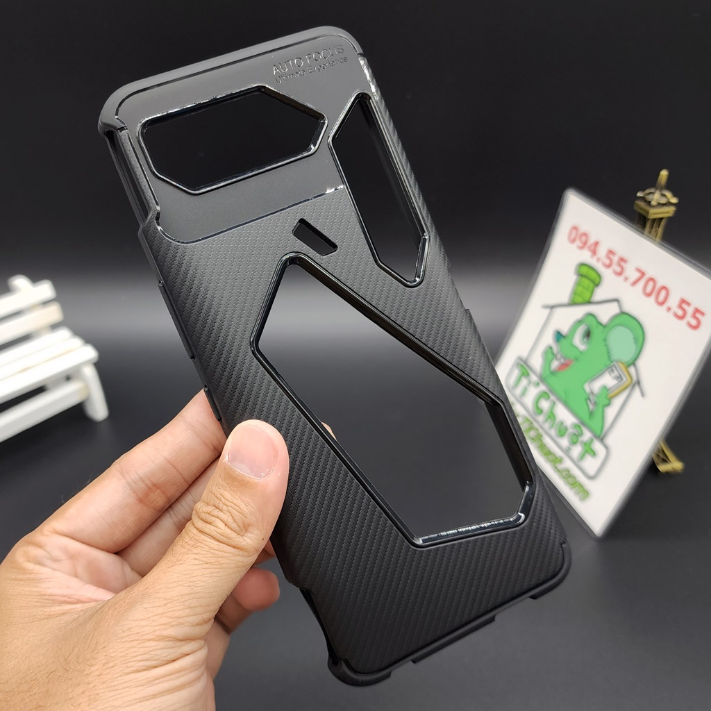 [Ảnh Thật] Ốp Lưng ASUS ROG Phone 5/ 5 Pro/ Ultimate AutoFocus Vân 3D Carbon Chống Sốc