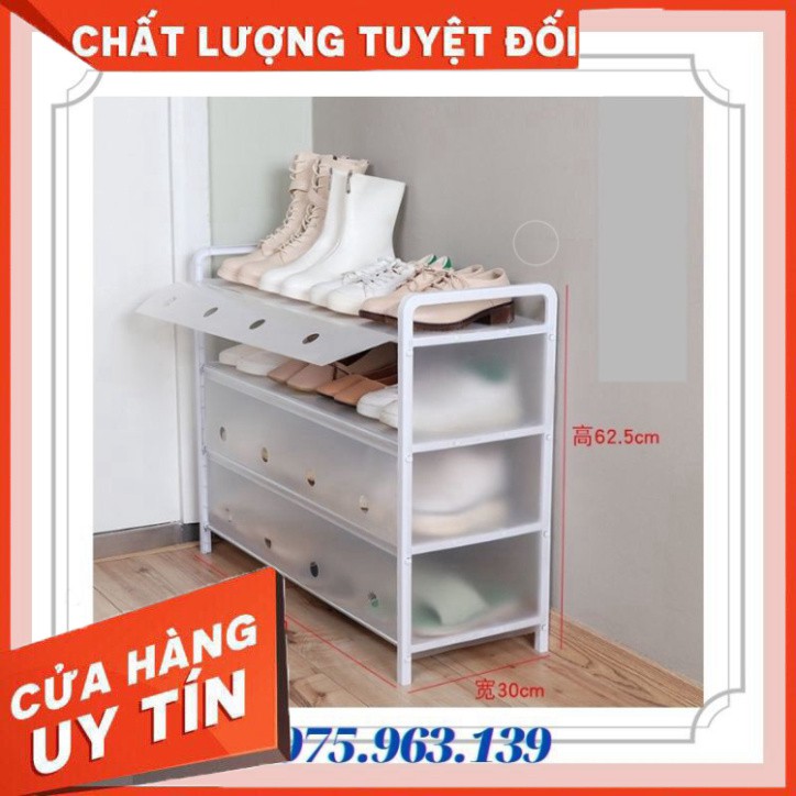 GIÁ ĐỂ GIẦY CHỐNG BỤI 💥FREESHIP💥 KỆ GIẦY 5 TẦNG ,để giày dép lắp ghép thông minh bằng nhựa và inox c