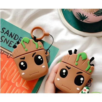 ☘️Tặng kèm móc treo☘️Case Airpod 1 2- Vỏ bao bọc Baby Groot Cover đựng tai nghe không dây Airpods Avengers